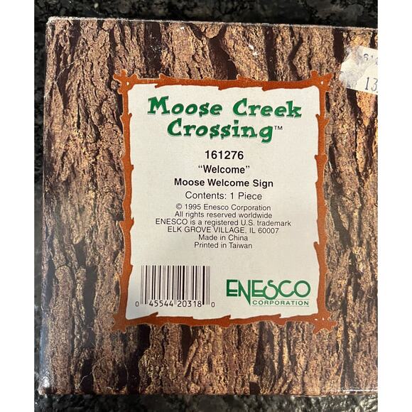 Enesco Moose Creek Crossing “Welcome” 1995 Moose Welcome Sign #161276 - Picture 5 of 6